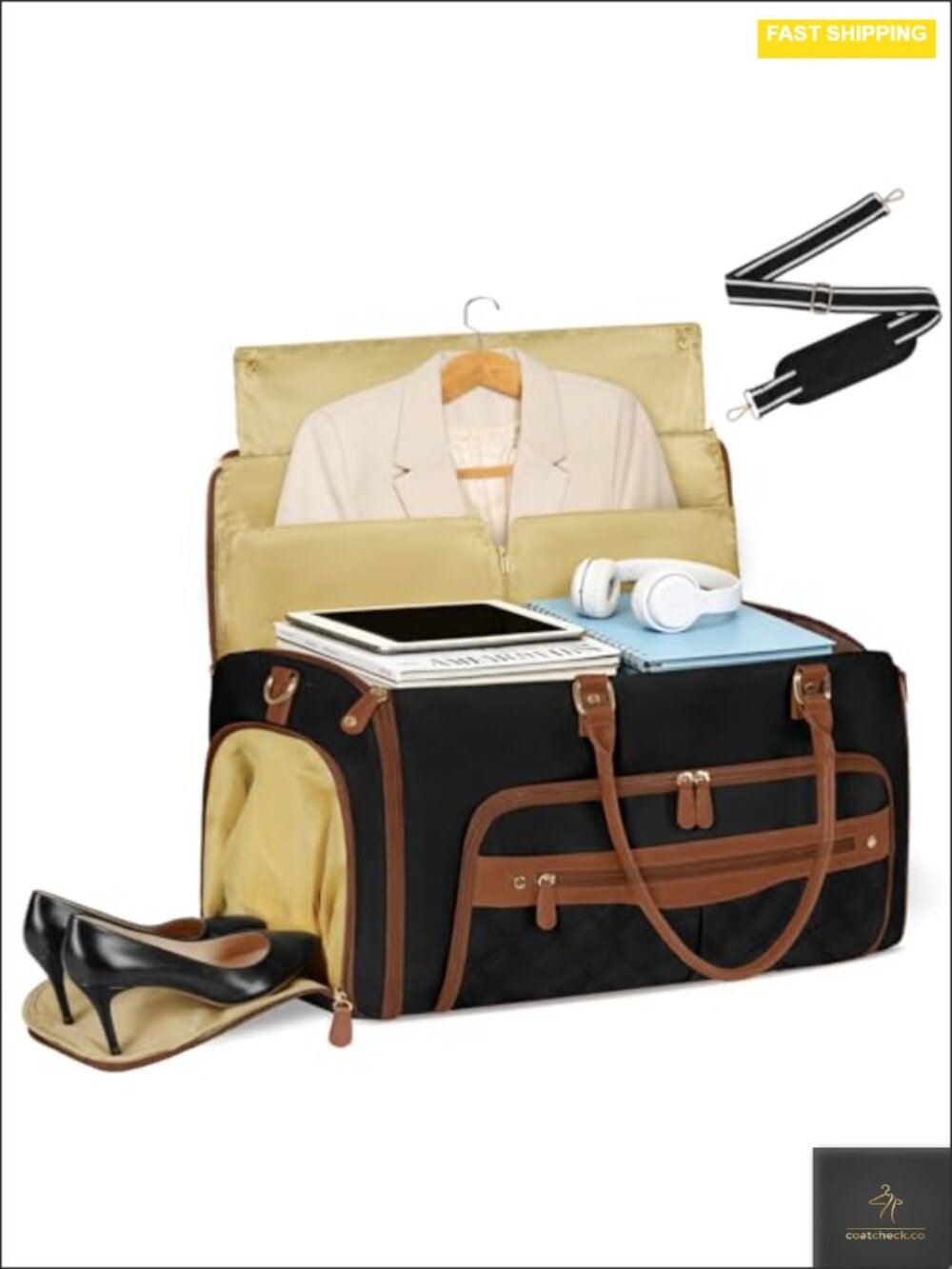 Convertible Garment Bag for Travel 51L Carry On Duffel with Shoe Wet/Dry